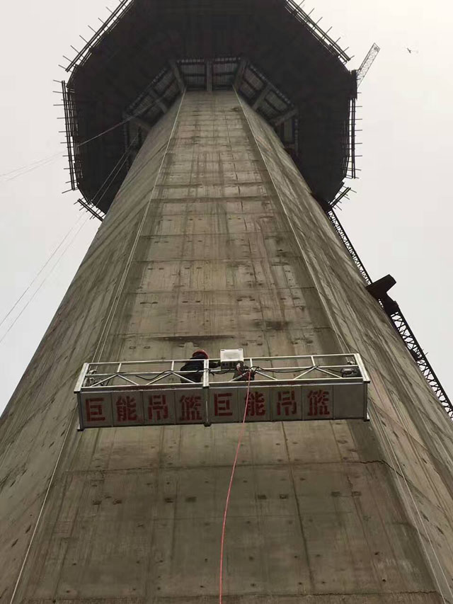 鑫巨能吊籃為山東第 一 高肥城電視塔添磚加瓦